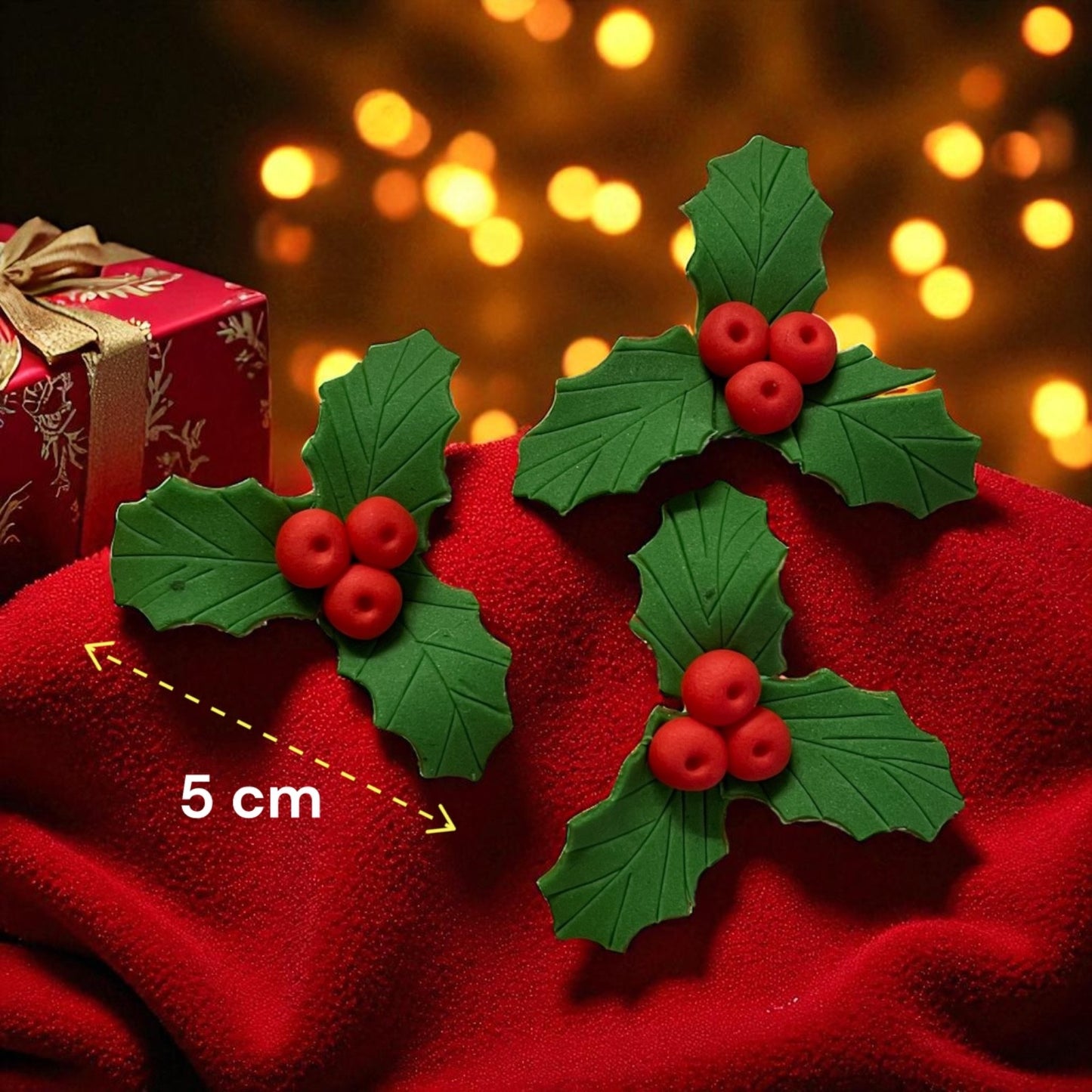 Holly Leaves with Red Berries