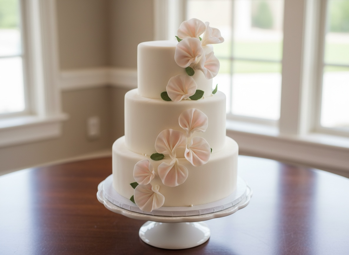 Edible hand fan decoration, Cake topper