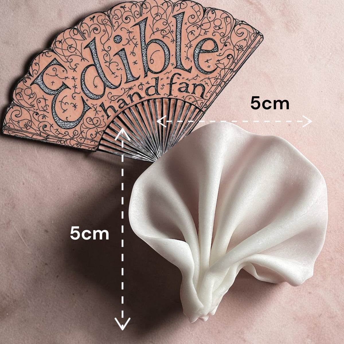 Edible hand fan decoration, Cake topper