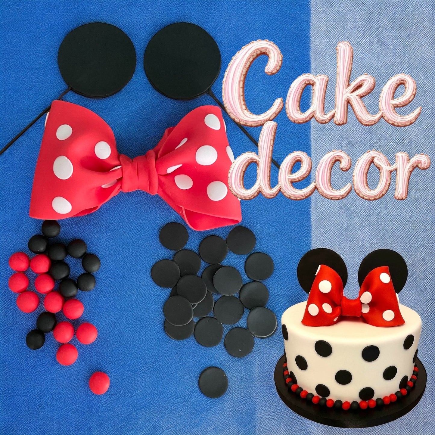 Cake Decoration Kit Red Bow